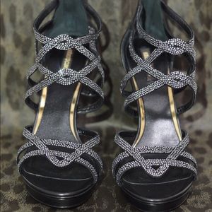 Roberto Cavalli Black High Hell Party Sandals